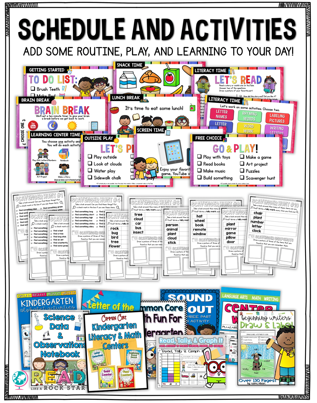 Visual Schedule and Activities (4-6 years old) – Read Like A Rockstar