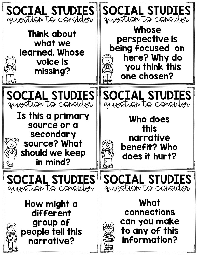 Social Studies Questions Response Sheets And Discussion Cards Naomi 