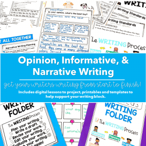 Writing Lessons & Printables: Opinion, Informative, and Narrative ...