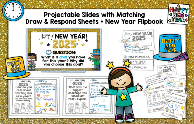 New Year's Resolutions and Activities (Writing Prompts and Flipbook) - Image 2