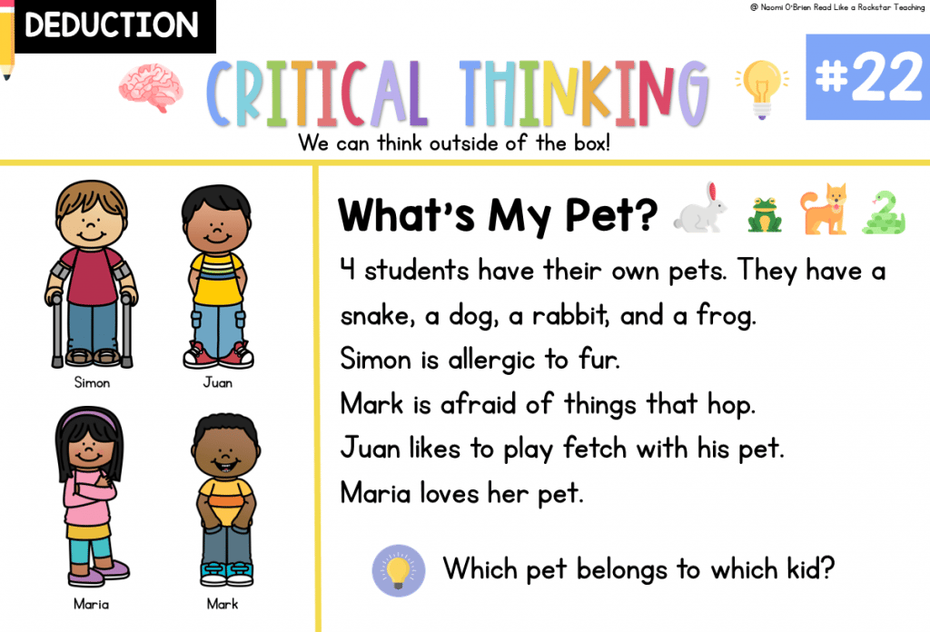 Critical Thinking Puzzles (60) - Naomi O'Brien - Read Like a Rockstar